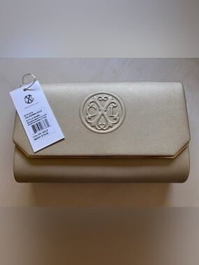 Christian Lacroix Gold Clutch with detachable chain